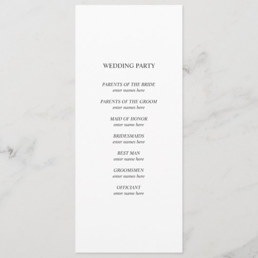 Aquarel blad bruiloft programma (Achterkant)