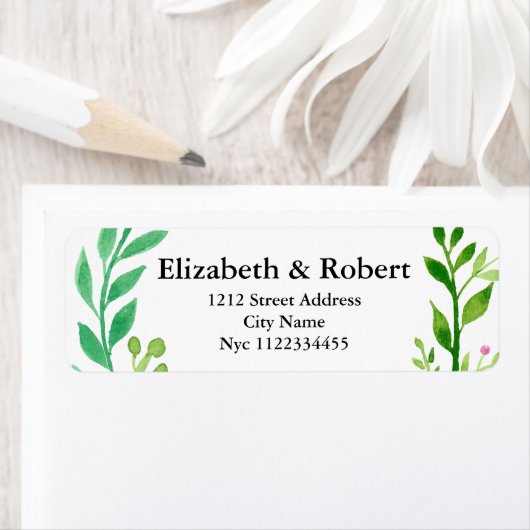 Aquarel blad tak botanisch etiket (Insitu)