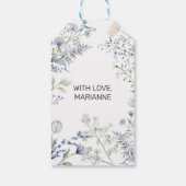 Aquarel Blauwe Wildebloem Frame Cadeaulabel (Achterkant)