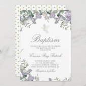 Aquarel Bloem Doop Uitnodiging (Voorkant / Achterkant)