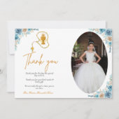 Aquarel bloem eerste heilige communie dank je kaart (Voorkant)