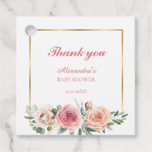 Aquarel Bloem met Frame Baby Shower Bedankt