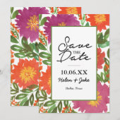 Aquarel Bloem Save the Date Uitnodiging (Voorkant / Achterkant)