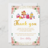 Aquarel Bloem Tuin Thee Feest Bedankkaart Kaart (Voorkant)