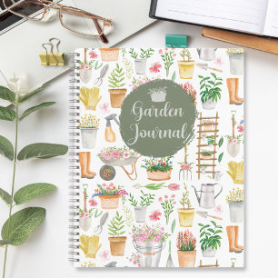 Aquarel Bloem Tuingereedschap Tuin Journal Notitieboek