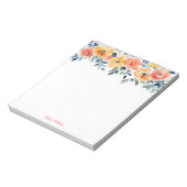 Aquarel Bloemen Boodschappenlijst Aangepast Notitieblok (Gedraaid)
