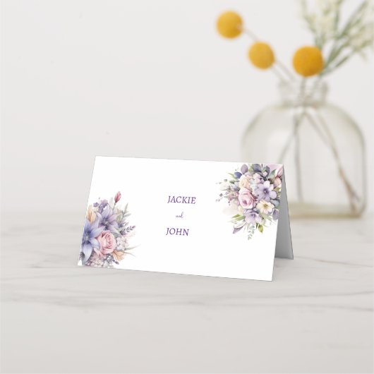 Aquarel bloemen. Bruiloft. (Voorkant)