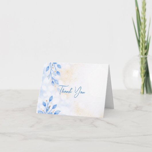 Aquarel Bloemen Bruiloft Bedankkaart (Voorkant)
