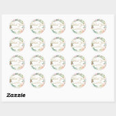 Aquarel Bloemen gouden script baby shower Ronde Sticker (Vel)