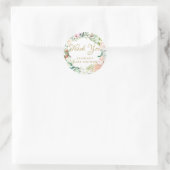 Aquarel Bloemen gouden script baby shower Ronde Sticker (Tas)