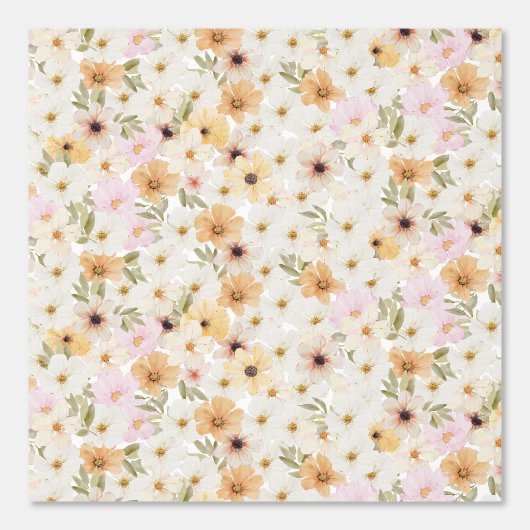 Aquarel Bloemen Print Getextureerd behang (Voorkant)