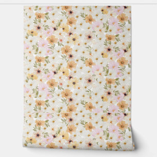 Aquarel Bloemen Print Getextureerd behang