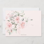 Aquarel Bloemen Roze Rozens Zegen Kaart (Achterkant)