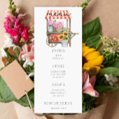 Aquarel bloemenkar - Trouwmenu Menu