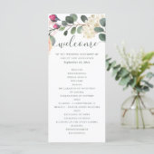 Aquarel bloementuin. Groene bladgroenten bruiloft Programma (Staand voorkant)