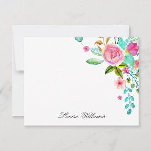 Aquarel Bloemkaarten Notitiekaartje