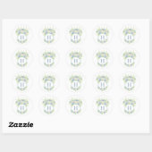 Aquarel Bloemmotief Blauw & Witte Hortensia Kam lo Ronde Sticker (Vel)
