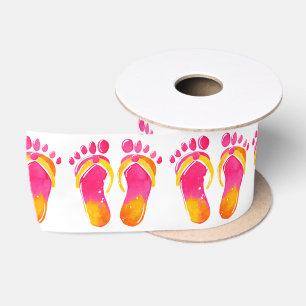 Aquarel Blote Voeten en Slippers Lint