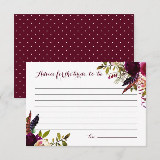 Aquarel Boho Bloemige Herfst Advies voor de Bruid (Voorkant / Achterkant)