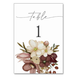 Aquarel Boho Neutrale Trouwtafel Nummers Kaart