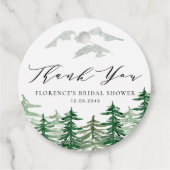 Aquarel Bos Bruiloft Feest Dank Je Bedankjes Labels (Voorkant)