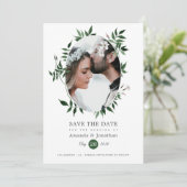 Aquarel Bos Bruiloft Groene Decoratie Save The Date (Staand voorkant)