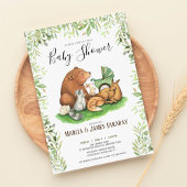 Aquarel bos koppels baby shower kaart