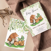 Aquarel bos koppels baby shower kaart