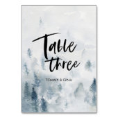 Aquarel Bos Trouwtafel kaarten - tabel 3 (Achterkant)