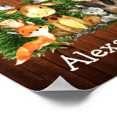 Aquarel Bosdieren Bos Bomen Poster (Hoek)