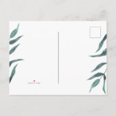 Aquarel Botanische Kleine Huwelijk Script Update Uitnodiging Briefkaart (Achterkant)