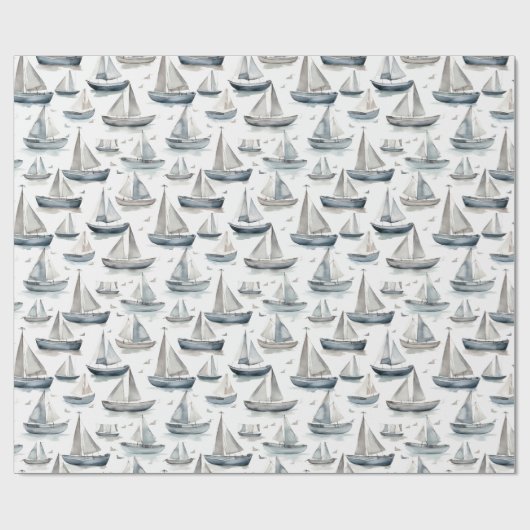 Aquarel boten inpakpapier (Vlak)