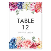 Aquarel Bright Floral Trouwtafel kaarten (Achterkant)