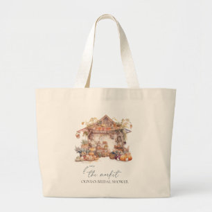 Aquarel, bruiloftsborrel net van de markt grote tote bag