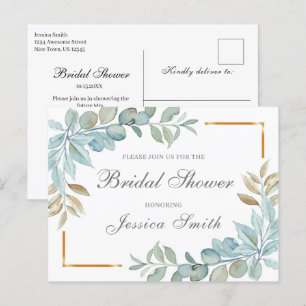Aquarel Bruiloftsuitnodiging Postkaart