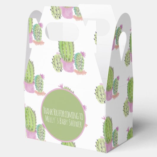 Aquarel Cactus Patroon Verjaardagsfeest Bedankt Bedankdoosjes (Geopend)