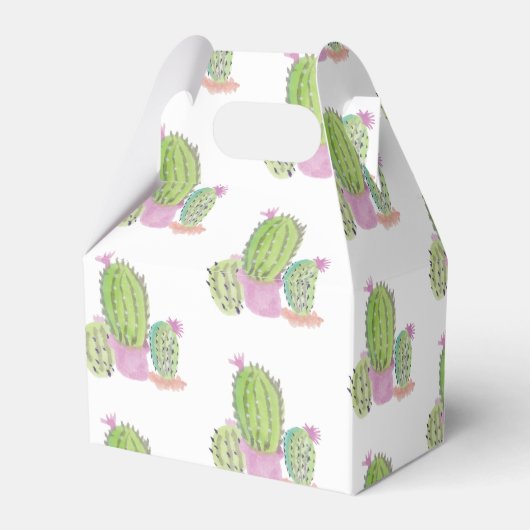 Aquarel Cactus Patroon Verjaardagsfeest Dank Je Bedankdoosjes (Achterkant)