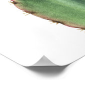 Aquarel Cactus Roze Bloem Poster (Hoek)