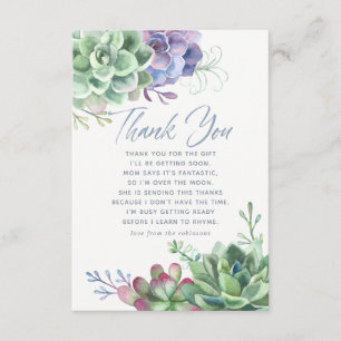 Aquarel Cactus Succulenten Baby Shower Bedankt