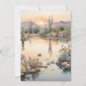 Aquarel Cactus Succulenten Bruidsdiner Kaart (Achterkant)