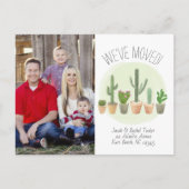 Aquarel Cactus Wij Zijn Verhuisd Verhuisbericht Briefkaart (Voorkant)