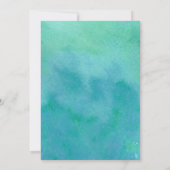 Aquarel Calligrafie Strand Bruiloft Ontvangst Kaart (Achterkant)