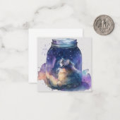 Aquarel Cat Kaart Notitiekaartje (Voorkant / Achterkant in situ)