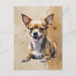 Aquarel Chihuahua, Huisdier Hond Dier Briefkaart