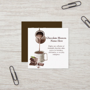 aquarel chocolade vierkante visitekaartje