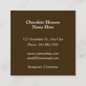 aquarel chocolade vierkante visitekaartje (Achterkant)