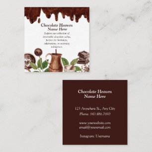Aquarel Chocoladepatroon Vierkante Visitekaartje