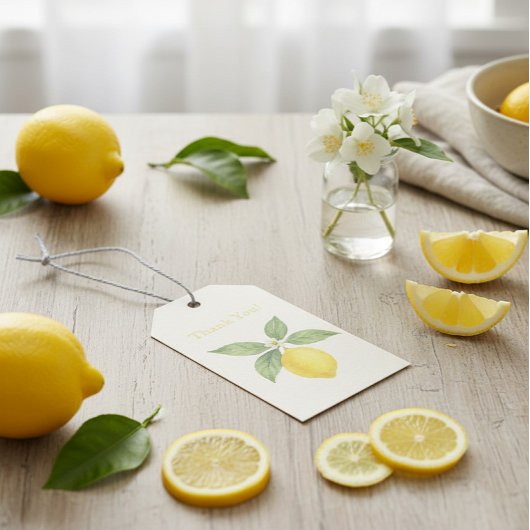 Aquarel Citroen Dank Je  Cadeaulabel