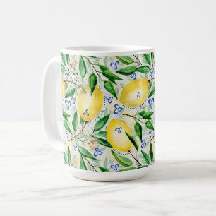 Aquarel citroenen fruit koffiemok