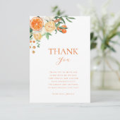 Aquarel Citrus Bloem Bruiloft Dank Je Bedankkaart (Staand voorkant)